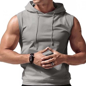 Wholesale <b>Men's</b> High Quality Fitness Vest Cotton Breathable Sports Vest <b>Sleeveless</b> <b>Hoodie</b> Custom Logo Design <b>Men's</b> Clothing 2025 - Product Image 2