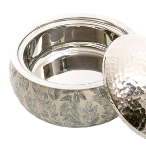 Chauffe-plats pour buffet en acier inoxydable minimaliste personnalisé Récipient rond 1L Plat à friture Casserole Pot Couvercle en métal Utilisation en cuisine - Product Image 3