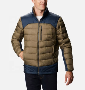 Men's Color Block Puffer <b>Jacket</b> Quilted Down Alternative Winter Outerwear Windproof <b>Waterproof</b> Hooded Zip Up - Product Image 1