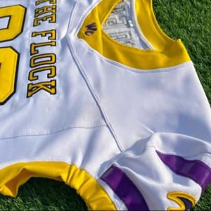 Venta al por mayor uniforme de fútbol americano Conjunto personalizado Supporter Jersey aparejo sarga sublimación disponible 7V7 uniforme chaqueta de fútbol - Product Image 3