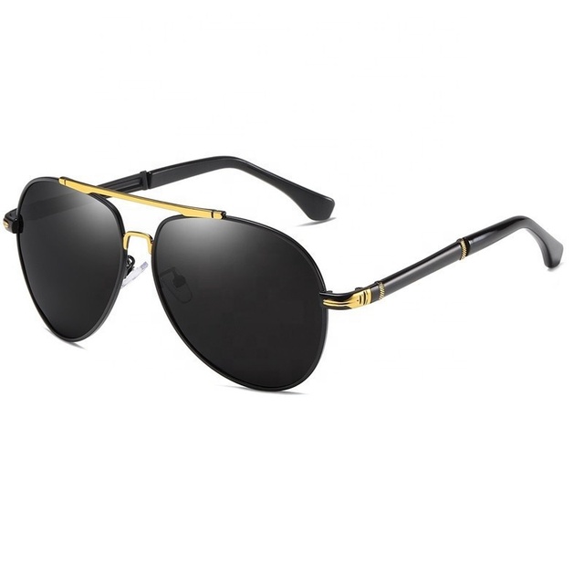 High-End Men's Polarized Sunglasses Big Frame Metal Driving Glasses