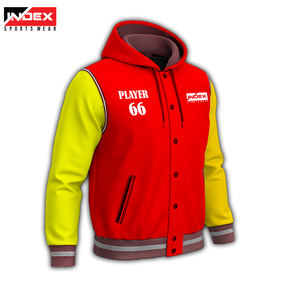 Veste de basket-ball Letterman Varsity d'hiver pour hommes col montant avant broderie Patch couleurs personnalisées séchage rapide respirant - Product Image 1