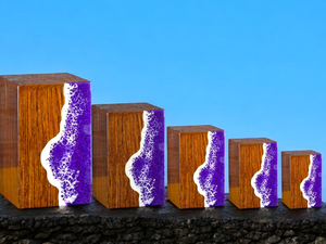 Handmade Wooden Cremation Urn Purple Resin Wave Memorial <b>Keepsake</b> Cremation urns For Human <b>Ashes</b> - Product Image 4