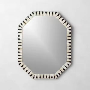 Miroir mural de salle de bain décoratif fait à la main personnalisé style rustique incrustation d'os meilleure qualité par artisanat en croissant - Product Image 5