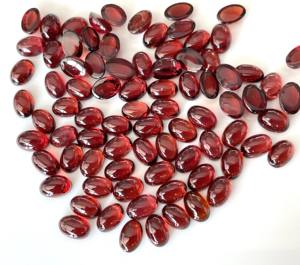 โกเมนสีแดงธรรมชาติทรงรี4x6มม. หลังแบน-พลอยโกเมนแบบหลวม - Product Image 3