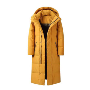 High Quality Leather Puffer <b>Jacket</b> Men Full Sleeve Winter Workwear Hood Collar Fur Decoration <b>Plus</b> <b>Size</b> Zipper Closure Button - Product Image 1