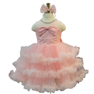 Vestido Maxi Casual para Niñas al por Mayor con Lazo 3D y Múltiples Capas, Estilo Halter, ODM para Toda Ocasión - Product Image 1