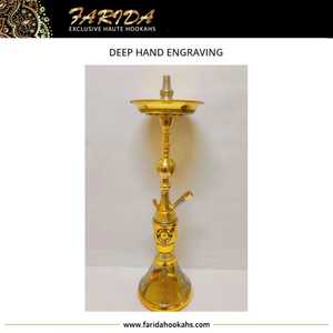 Cachimbas Farida de calidad superior, cachimbas tradicionales egipcias, narguile único de lujo hecho a mano, latón macizo, grabado a mano profundo, 65cm - Product Image 6