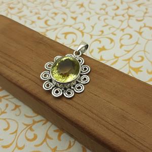 จี้เลมอนโทแพซ925อัญมณีเงินสเตอร์ลิงเครื่องประดับแฮนด์เมดเครื่องประดับทำมือสำหรับผู้หญิง925คุณภาพสูงเงินสเตอร์ลิง - Product Image 3
