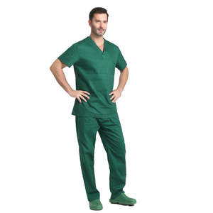 2024 Fashionable Designs Top Quality <b>Stretchy</b> Arrival Classic V-neck, Nurse Uniform Pocket Hospital Uniforms Scrubs Top for <b>Men</b> - Product Image 3
