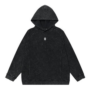 Sudadera con capucha lavada con ácido de algodón 100% de alta calidad High Street Series Washing Old sweater Acid Wash HOODIE set Hoodies - Product Image 6