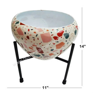 Maceta Metálica de Interior Ecológica de la Mejor Calidad, con Diseño de Mosaico Esmaltado, Recubrimiento de Polvo Negro, Soporte para Flores Artificiales de Jardín y Hogar - Product Image 2