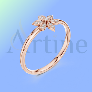 18K Diamond Promise <b>Ring</b> with <b>Crystal</b> Setting - Product Image 1