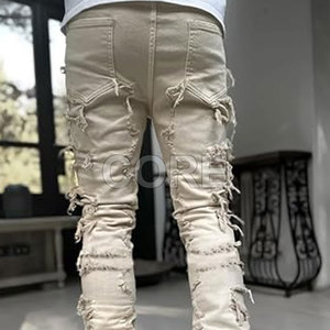 Pantalones apilados para hombre de última llegada Moq bajo, pantalones apilados para hombre a precio barato, pantalones lavados para hombre - Product Image 5