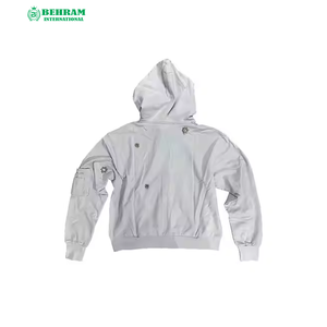 Sweat à capuche zippé ample et carré en molleton/éponge française 500 g/m², délavé à l'acide, effet vieilli, de luxe, 100 % coton, fabriqué sur mesure - Product Image 6