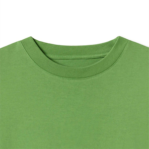 T-shirt vert surdimensionné en coton épais unisexe avec logo imprimé sur le devant et à manches courtes Streetwear décontracté t-shirt blanc vente en gros - Product Image 5