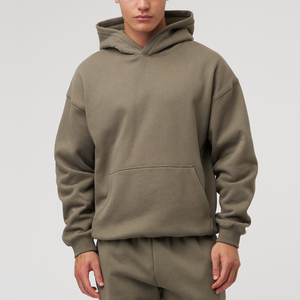 Nouveau fabricant de conception OEM douane vintage essentials boxy sweat à capuche poids lourd surdimensionné sweats à capuche unis pour hommes - Product Image 1