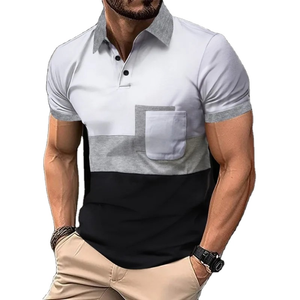 Moda de hombre para cuello POLO Camisa de lino de algodón Camisetas transpirables con bolsillo 100% algodón para la temporada de otoño - Product Image 5