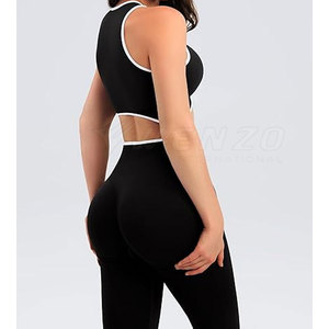 Conjunto de Yoga de Dos Piezas para Mujer, Talla Grande, Cómodo, de Alta Calidad, Color Sólido, Ropa Deportiva, Transpirable, de Secado Rápido, Cintura Elástica - Product Image 4