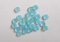 Calcedoine Aqua Naturelle Cabochon Ronde Taille Brillant 3-10mm Pierre Précieuse Lisse d'Inde par Kiran Sons Gems Co pour la Fabrication de Bijoux