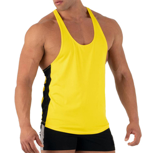 Vêtements de musculation pour hommes, débardeur racerback de couleur unie, fait sur mesure, en coton et polyester, avec service OEM - Product Image 2