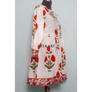 Vestido de Trabajo de Algodón 100% Hecho a Mano, Estampado Digital, Tejido de Punto, Ropa de Verano, Cintura Natural, Alta Calidad, Venta al por Mayor - Product Image 4