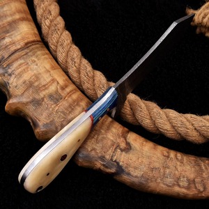 Cuchillo de acero de Damasco de alta calidad para exteriores, cuchillo de caza de hoja fija, cuchillos de hoja fija con mango de madera de rosa - Product Image 6