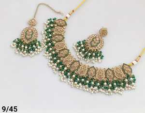 Antique Gold Plated Beautiful Stunning Cubic Zircon <b>Crystal</b> Dangle Drop Choker Wedding Necklace Jewelry With <b>Earrings</b> for Women - Product Image 3