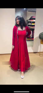 ผ้าจอร์เจียปลอมสำหรับนักออกแบบรุ่นใหม่งานปักลาย Chine Seam สวยงามพร้อมชุดราตรีผ้าร่มตัด amrela และ Koti - Product Image 2