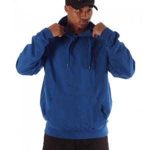 Sweat-shirt à capuche bleu de haute qualité pour homme, 100% coton molletonné, coupe décontractée, couleur unie, avec poche, idéal pour l'automne - Product Image 1
