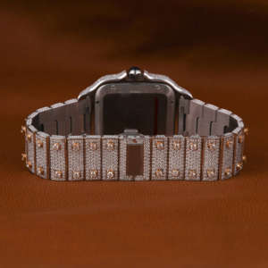 Superbe personnalisé entièrement glacé rond et Buggute coupe Moissanite diamant classique Date Cadran et numéro arabe Caractéristiques Diamond Watch - Product Image 3