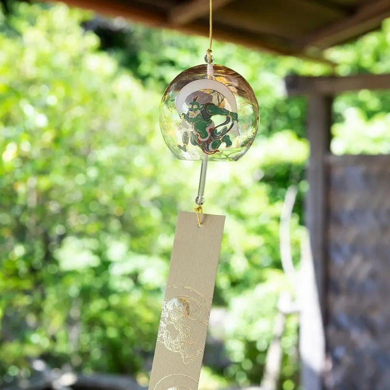 Japanese Wind Chime  Made in Japan  Wind God and Thunder God series  Glass Interior