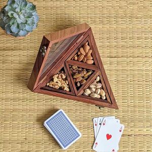 Home Cooking Organizer Rack Superior Quality Modern Wooden Spice Box 6 Triangular Compartments for Masala Spices - Product Image 6