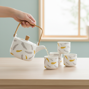 3460255Set-0.6 Premium Ceramic Teapot Heat Retention Design 600Ml <b>For</b> <b>Tea</b> Restaurants & Cafes - Product Image 3