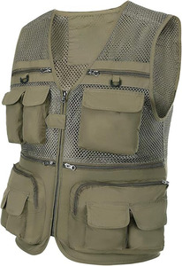 2023เสื้อกั๊กผ้าแคนวาสสำหรับผู้ชาย, เสื้อแจ็คเก็ตผ้าฝ้ายโพลีเอสเตอร์ลำลองใส่กลางแจ้งทำงานล่าสัตว์ตกปลาเดินทางถ่ายภาพ - Product Image 2