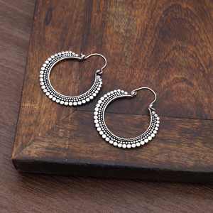 Pendientes de Aro Mandala de Plata de Ley 925, Modernos y Populares, Joyería Espiritual de Yoga, Regalo, 10 GRMS para Mujer - Product Image 5