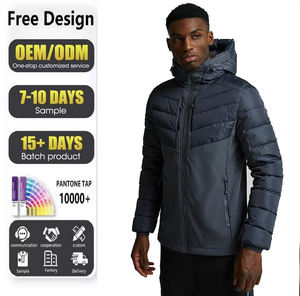 Veste matelassée en duvet softshell à capuche épaisse de haute qualité avec logo personnalisé, mode d'hiver, pour hommes, nouvelle veste matelassée en duvet décontractée d'hiver - Product Image 6