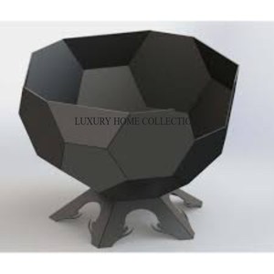 Elegant copper plated metal <b>fire</b> <b>pit</b> with polished reflective surface creating a sophisticated focal point for garden gatherings - Product Image 6