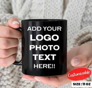 Taza de cerámica negra con impresión personalizada Taza de café duradera y elegante Ideal para el hogar Oficina y uso de regalos - Product Image 2