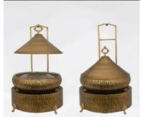 Chauffe-Plat de Luxe en Acier Inoxydable pour Buffet, Réchaud Alimentaire avec Couvercle Alvéolé, Étanche et Écologique, pour Extérieur (à Gaz)