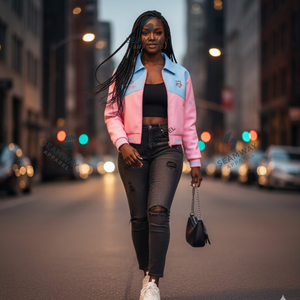 Veste en cuir PU Gamma Phi Delta prête à être expédiée, veste bomber en cuir de haute qualité, veste de course élégante de style universitaire - Product Image 5