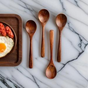 ILAHI's Wooden <b>Spoon</b> Kitchenware Set American Style <b>Gold</b> Plated Eco-Friendly Long Handle High Quality Cooking Utensils - Product Image 5