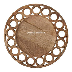 Assiette de chargeur ronde décorative en bois Forme ronde Assiette de dessous de luxe Assiette de chargeur design la plus vendue - Product Image 2