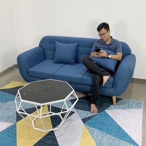 NAVA 180x80cm SFB68035 Blue Tufted <b>Sofa</b> Bench Corner Three-Seater <b>Bed</b> for Living Room or Apartment Home Furniture - Product Image 6