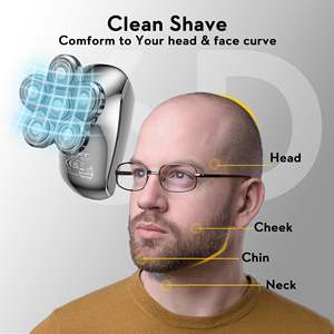 Cabezal de Repuesto de Cinco Cuchillas Plateadas para Afeitadora de Hombres Calvos con Cuchillas de Afeitar - Product Image 5