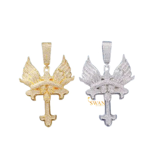 Cruz religiosa personalizada Jesús Hip Hop colgantes y dijes en plata de ley 925 y diamantes cultivados en laboratorio - Product Image 5