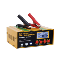 Chargeur de batterie 12-24V avec affichage LED et pince de connexion pour batteries de voiture et de moto