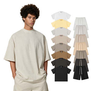 T-shirts et shorts pour hommes de grande taille de qualité supérieure ensemble de shorts et de chemises surdimensionnés de gym sweat pour hommes - Product Image 1