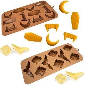 Halloween chauve-souris Silicone chocolat moule <span class=keywords><strong>Vampire</strong></span> <span class=keywords><strong>dents</strong></span> gâteau bonbons glace fabrication crâne os savon bougie moule fête décor cadeaux - Product Image 6
