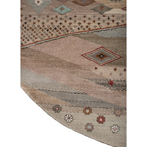 Alfombras Anudadas a Mano de Lana y Seda de Bambú con Patrón Geométrico Manchaha, Rosa y Morado para Uso Doméstico-Les-2766 - Product Image 4